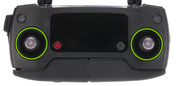 Control sticks highlighted on remote control.