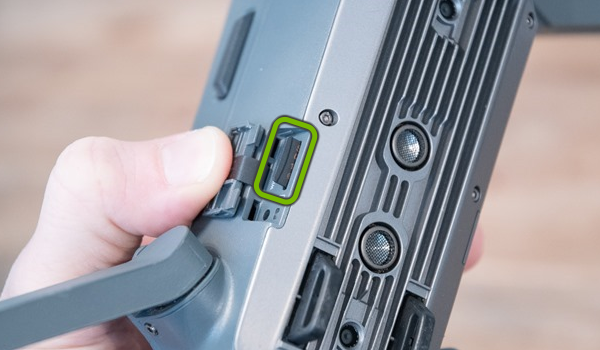 SD Card inserted in side of drone.