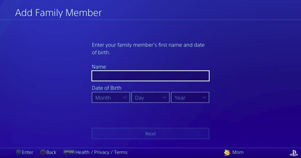Asking for a name and date of birth