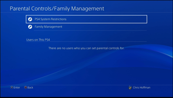 PS4 system restrictions