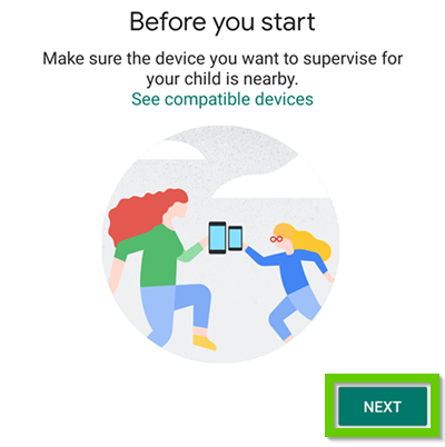 Tap next once next to child device