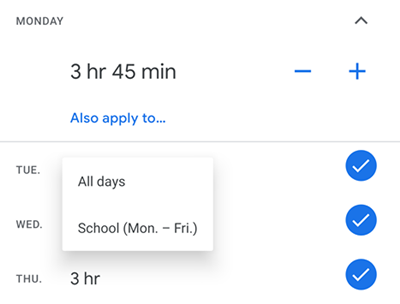 monday screen time settings