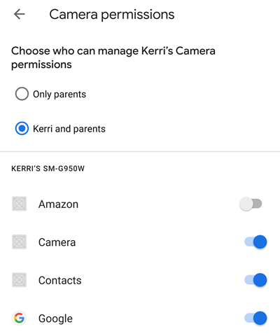 camera permissions