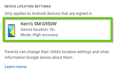 device location settings