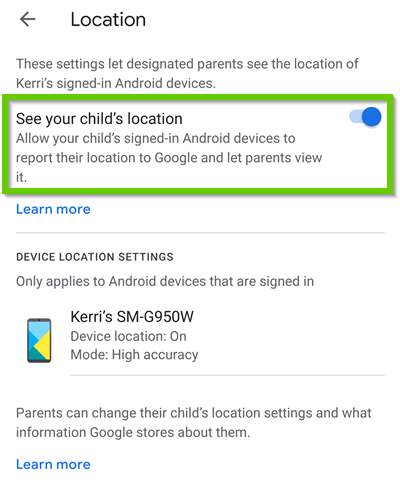 see your child's location