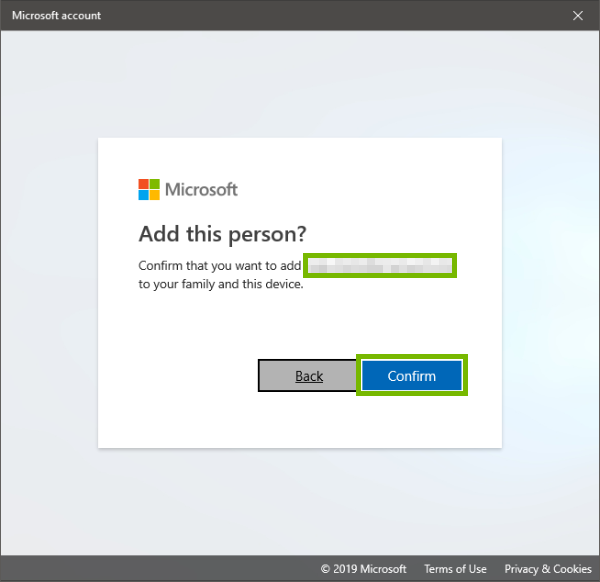 Email address and confirm button highlighted