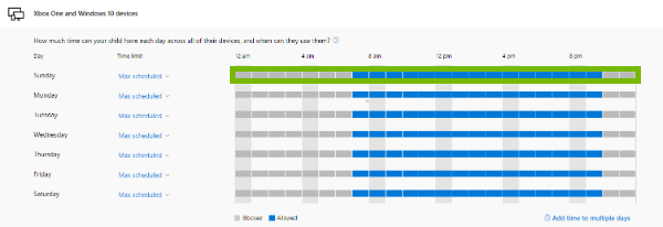 Schedule highlighted