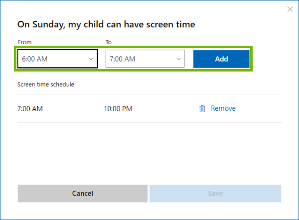 Add time restriction