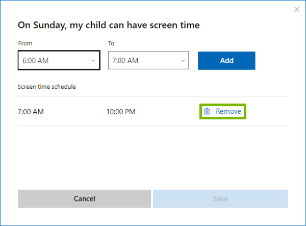 Remove time restriction