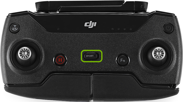 Flight mode switch highlighted on drone remote control.