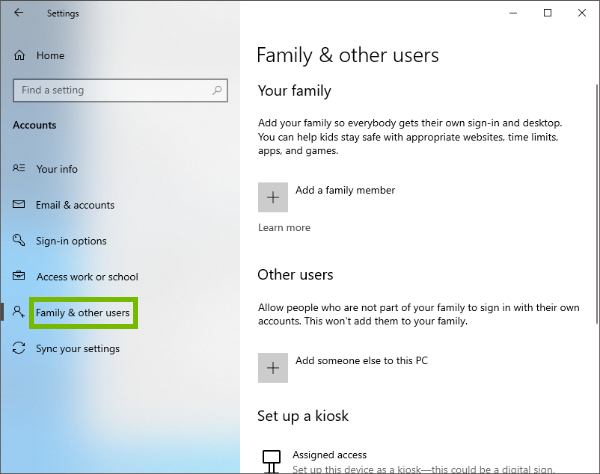 Family & other users