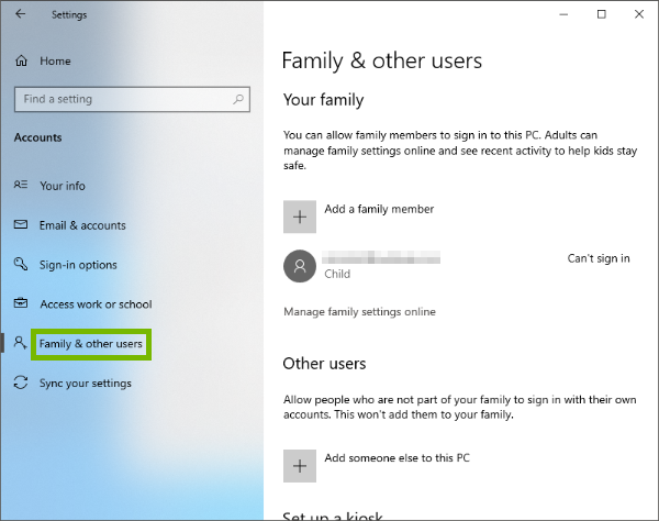 Family & other users