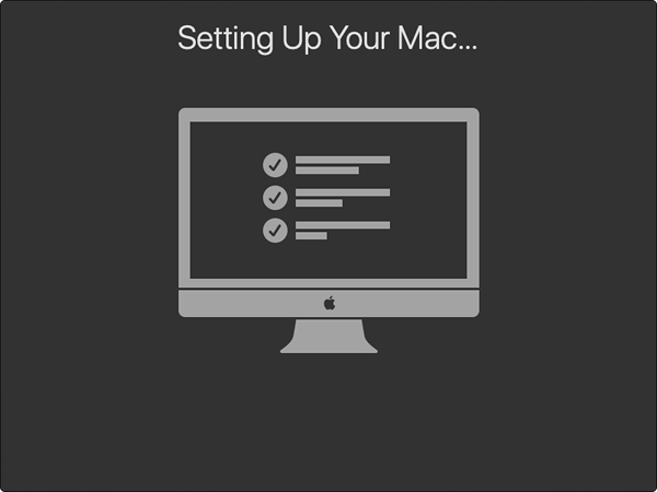 Mac completing setup.