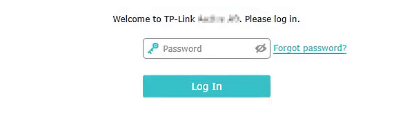 TP-Link router admin login screen.