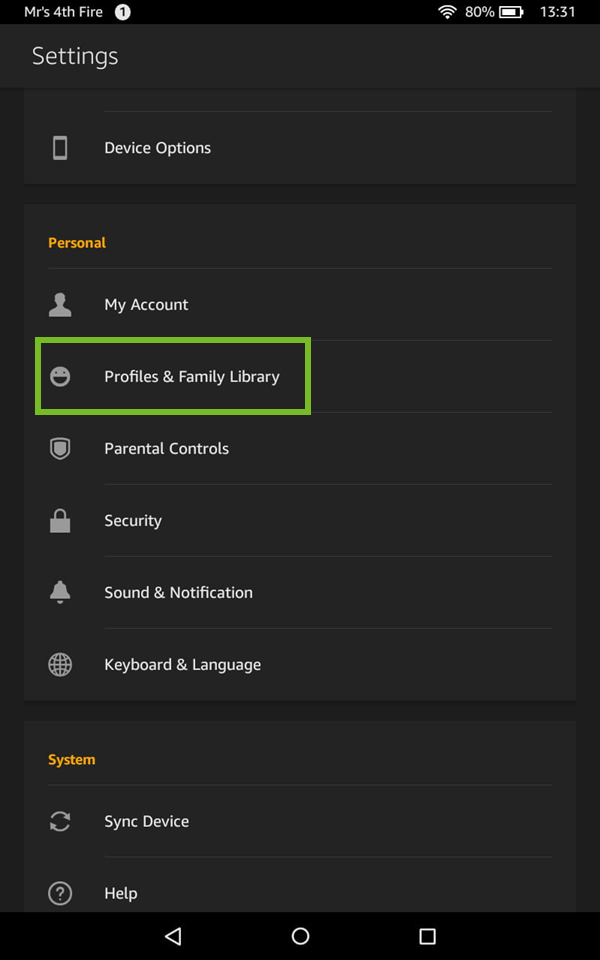 Profiles and Family Library