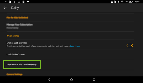 View your child's web history