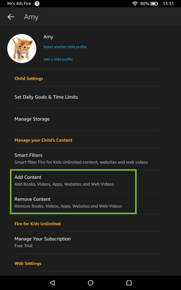 Adding or removing content
