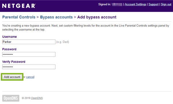 Bypass account creation screen highlighting the add account button.