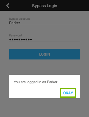 Bypass account login confirmation prompt highlighting the okay button.