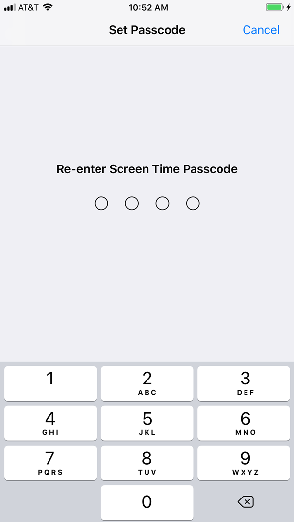 Confirming the passcode