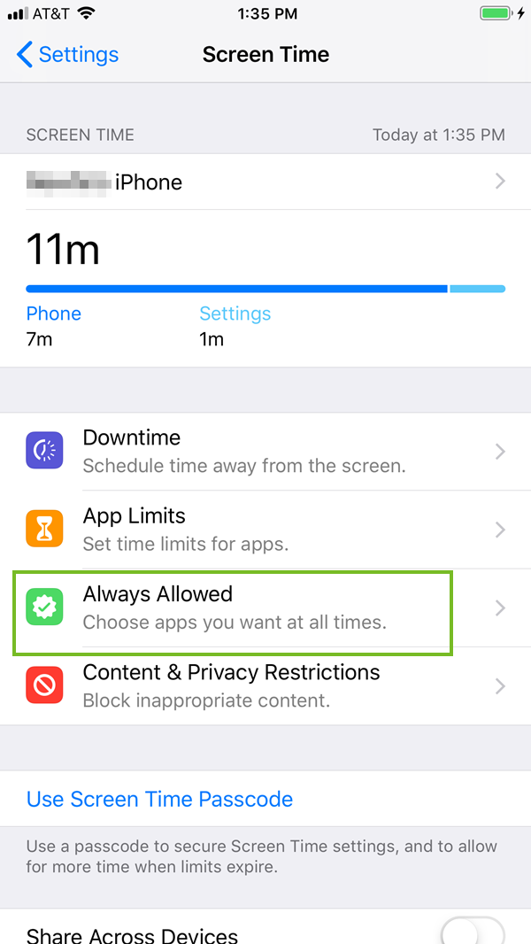 Always Allowed button