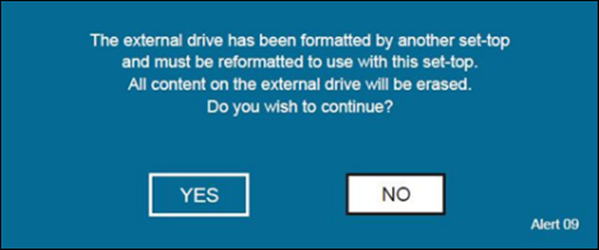 Formatting external drive