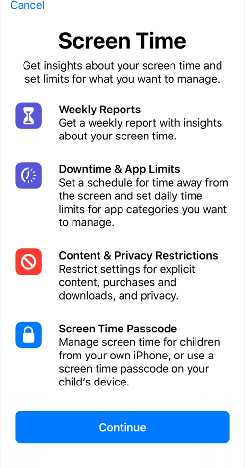 Screen time introduction