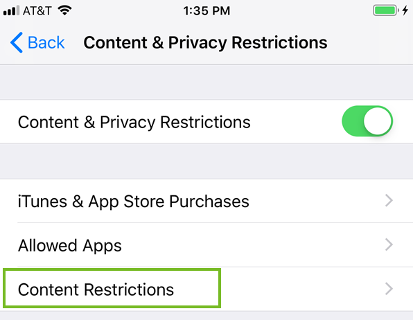 Content restrictions