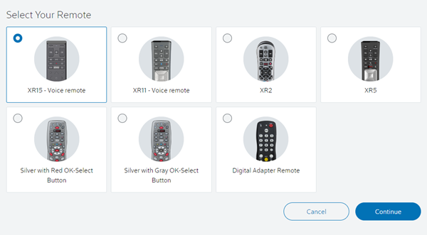 Selecting remote type