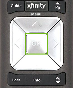 Xfinity remote's ok button