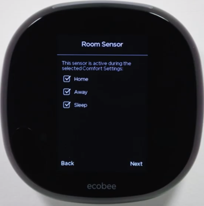Selecting when the sensor is active
