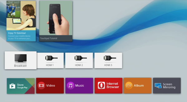 Android TV home screen showing only allowed apps.