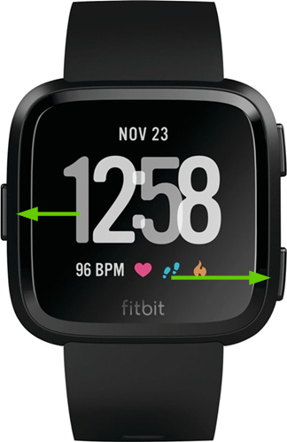 Fitbit versa with buttons selected