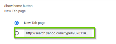 Chrome's home button settings