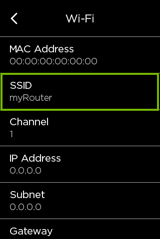 Network information screen