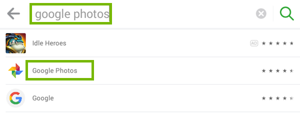 Searching for google photos