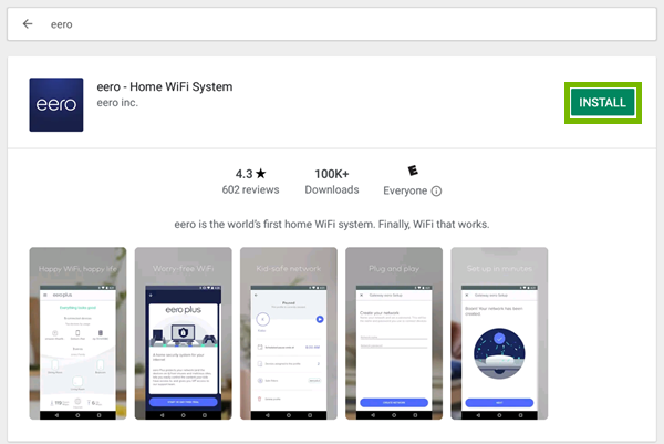 Install Eero Pro App from Google Play