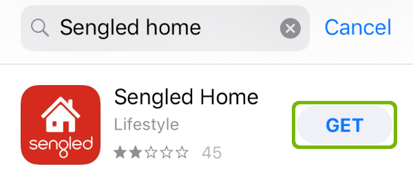 App Store search with Get highlighted.