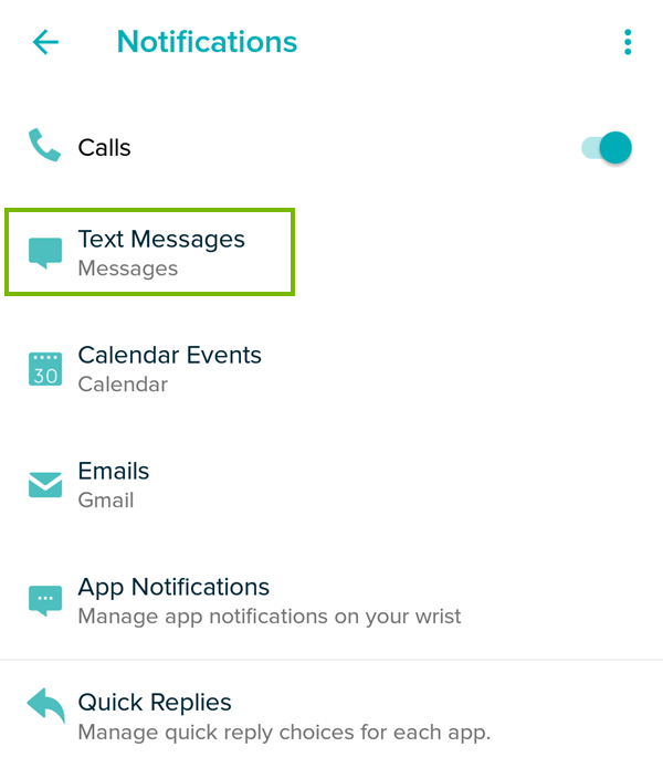 Text messages selection
