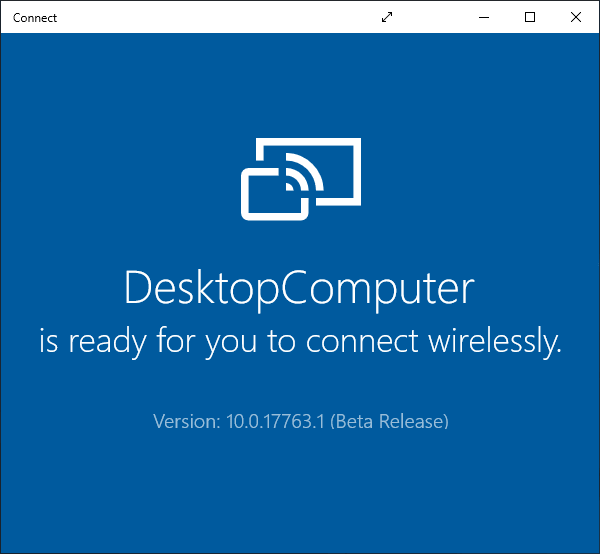 Connect window, ready to connect.