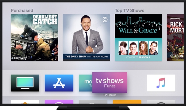 Apple TV home screen.