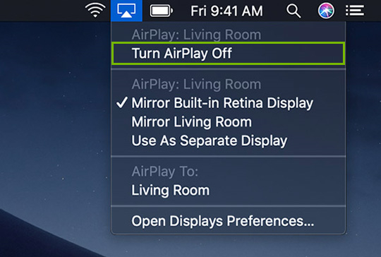 Turning AirPlay off.