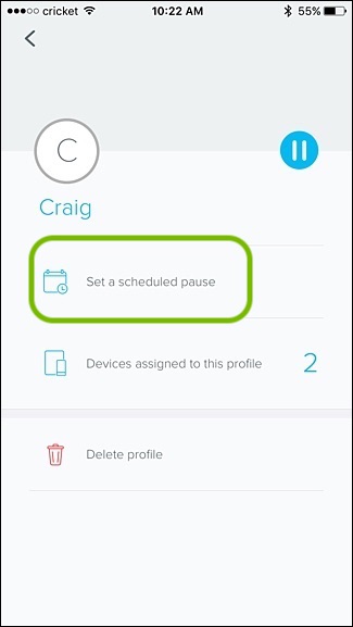 eero app family profiles setting time restriction