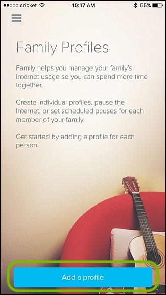 eero app family profiles screen