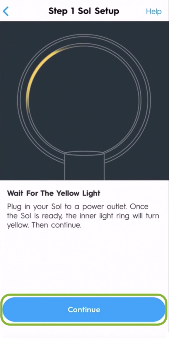 wait for yellow light around lamp
