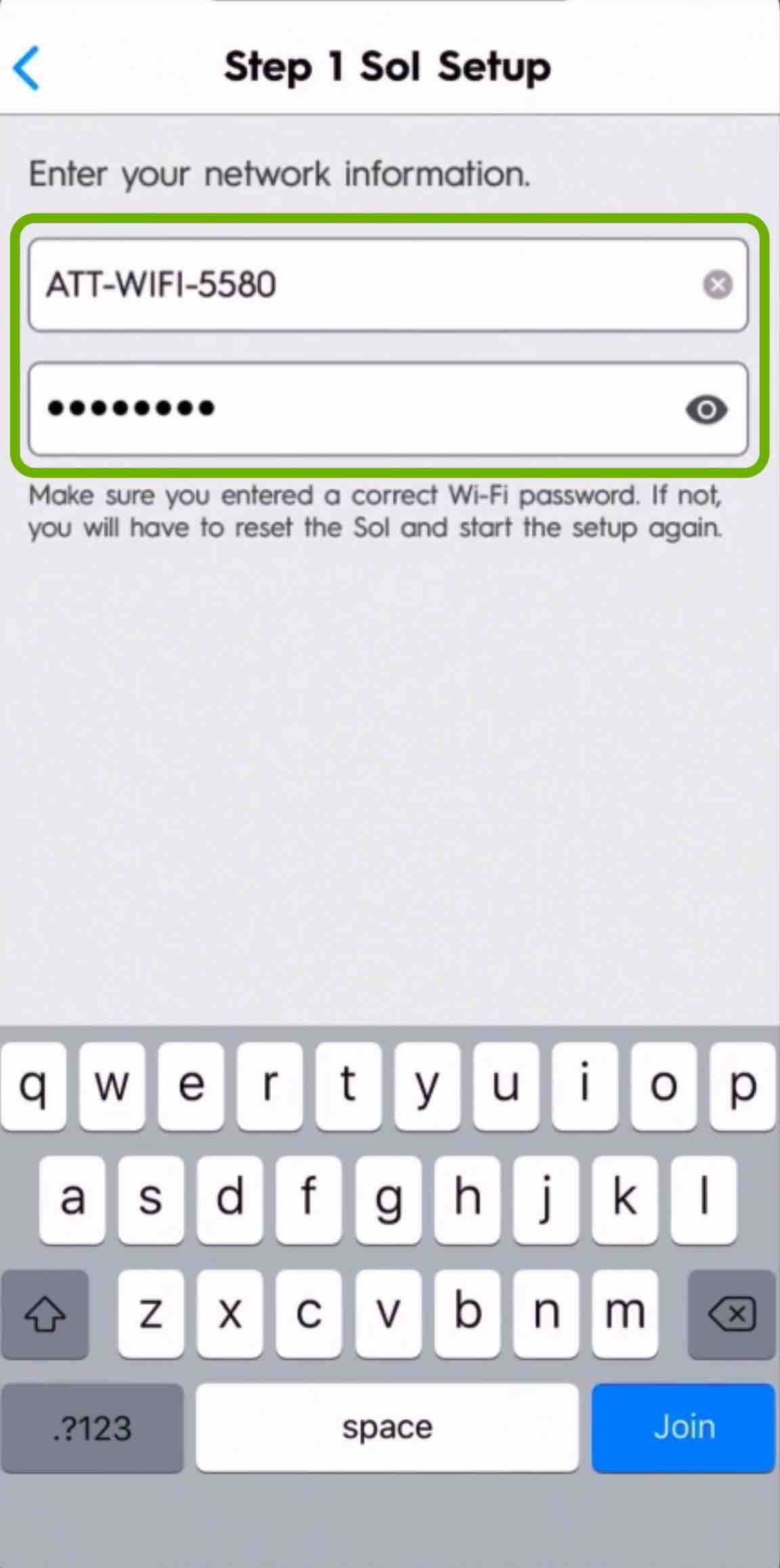 enter wifi credentials