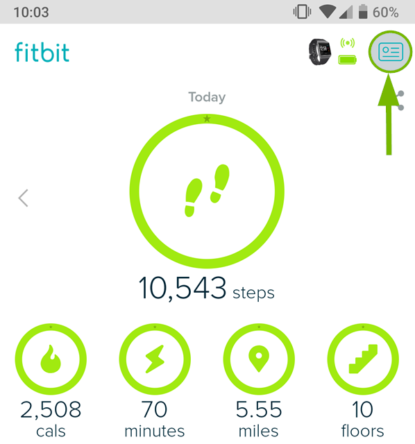 Fitbit app icon for account