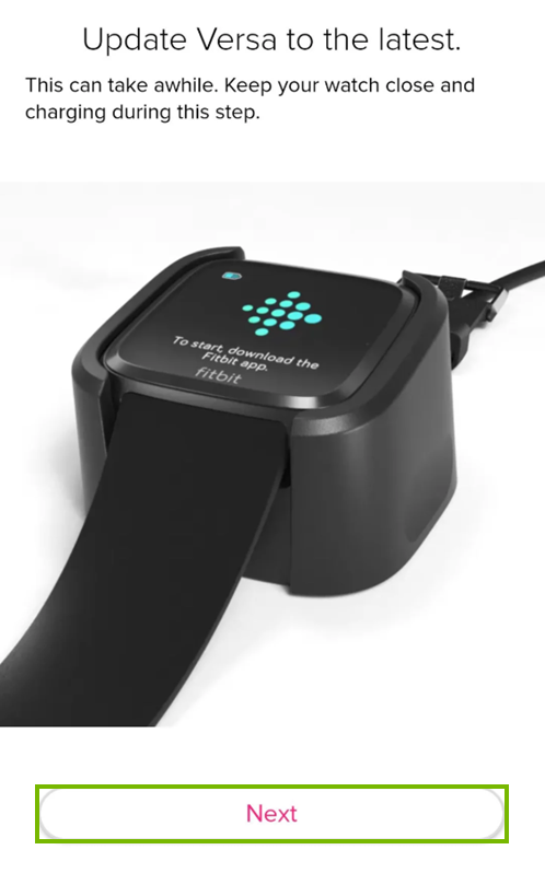 Tapping next to update your new versa