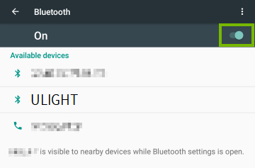 Bluetooth Toggle On