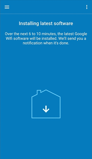 Google Wifi update screen.